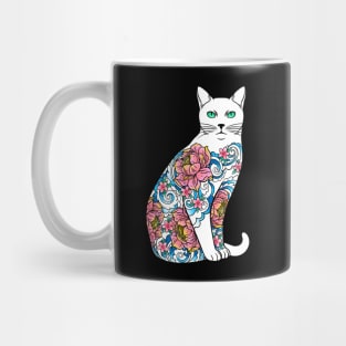 Cat In Lotus Tattoo Mug